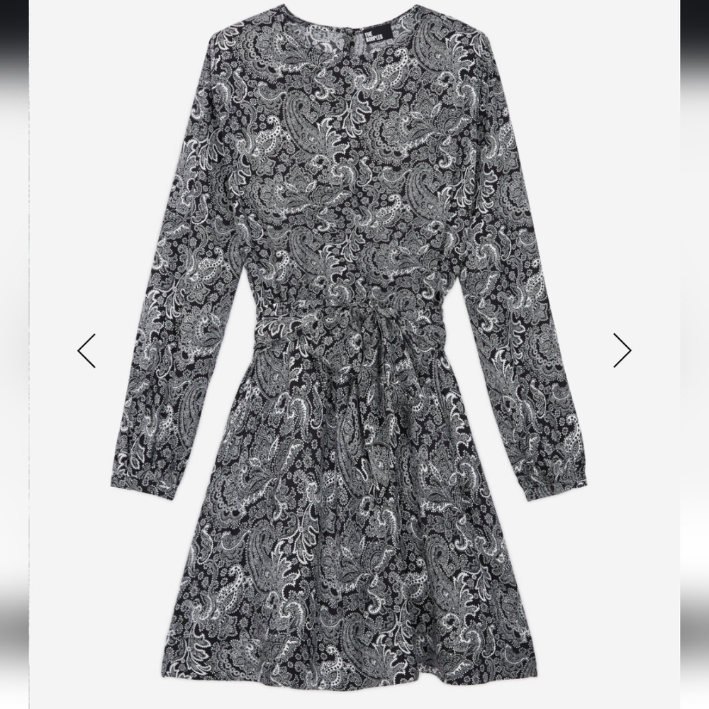 The Kooples Elegant Black and White Paisley Dress